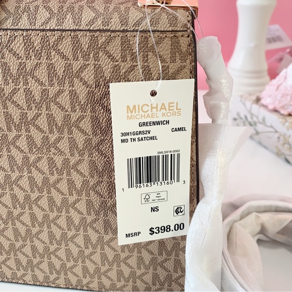 Final Sale!!! 👜 MICHAEL KORS 🌺 Greenwich Medium Logo Satchel - Picture 11 of 14